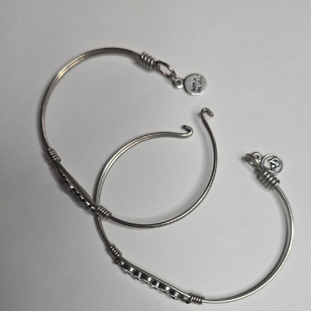 Two Luca & Danni Silver Wire Bangle Bracelets